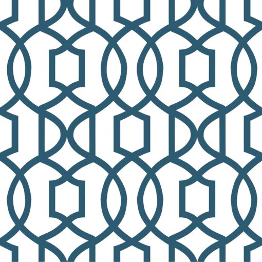 NuWallpaper NU1648 Navy Grand Trellis Peel & Stick Wallpaper, Blue