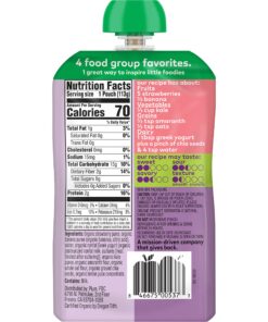Plum Organics Mighty 4 Organic Toddler Food - Strawberry, Banana, Greek Yogurt, Kale, Amaranth, and Oat - 4 oz Pouch (Pack of 12) - Organic Fruit and Vegetable Toddler Food Pouch Strawberry, Banana, Greek Yogurt, Kale, Amaranth & Oat 4 Ounce (Pack of 12) 11 81LxrDUrZEL