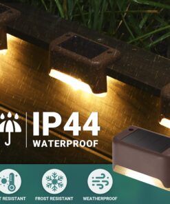 GIGALUMI 12 Pcs Solar Deck Lights, Bronze Finished Waterproof Led Solar Lamp for Outdoor Pathway, Yard, Patio, Stairs, Step and Fences. (Warm White) Warm White 26 81LzZny6NvL