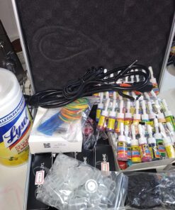 Solong Complete Tattoo Kit 4 Pro Machine Guns 54 Inks Power Supply Foot Pedal Needles Grips Tips Carry Case TK456-US 336 Piece Set 42 81M1s90H3DL