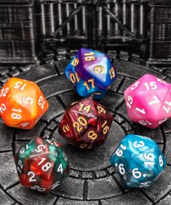 QMay DND Dice Set with 6 Pattern Dice Bag, 42 Pieces, 6 Sets Double - Colors Polyhedron Great for Dungeons and Dragons RPG MTG Table Games 6 sets-42pcs 27 81M1zuZbafL