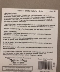Melissa & Doug Scissor Skills Activity Book With Pair of Child-Safe Scissors (20 Pages), 11.25 x 8.2 x 0.7 49 81M2VbJpi4L