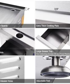 WeChef Commercial Electric Griddle 14" 1500W Countertop Griddle Flat Top Restaurant Grill Non-Stick Flat Temperature Control 122℉-572℉ 29 81M3loCvYL