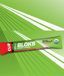 CLIF BLOKS - Salted Watermelon Flavor with 2X Sodium - Energy Chews - Non-GMO - Plant Based - Fast Fuel for Cycling and Running - Quick Carbohydrates and Electrolytes - 2.12 oz. (18 Count) 29 81M4waDXDL