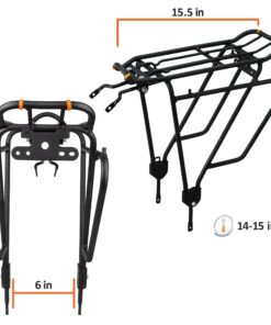 Ibera Bike Rack - Bicycle Touring Carrier Plus+ for Disc Brake/Non-Disc Brake Mount, Fat Tire Bikes, Frame-Mounted for Heavier Top & Side Loads, Height Adjustable for 26"-29" Frames Non-disc Brake 44 81M5Jg zqL