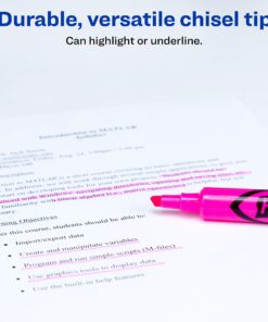 Avery Hi-Liter Desk-Style Highlighters, Smear Safe Ink, Chisel Tip, 12 Fluorescent Pink Highlighters (24010) 8 81M5jWR7CCL
