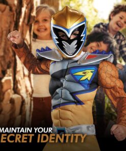 Gold Ranger Dino Charge Classic Muscle Costume for Kids Small (4-6) One Color 16 81M5oLjMTfL