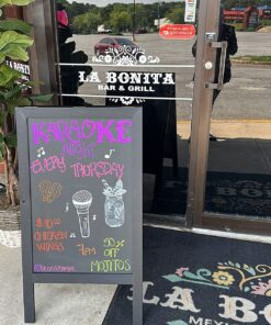 Ilyapa Wooden A-Frame Chalkboard Sign with Eraser - 40 x 20 Inch Magnetic Sidewalk Menu Board – Sturdy Freestanding Black Sandwich Sign Board Menu Display for Restaurant, Business, or Weddings 40x20 Inches 27 81M5uKdkHRL