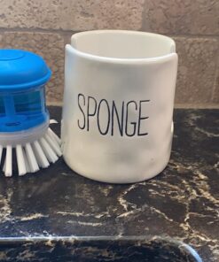 Mud Pie Kitchen Dish Sponge Holder Caddy, Off White Off-White 33 81M6XJ1FSzL