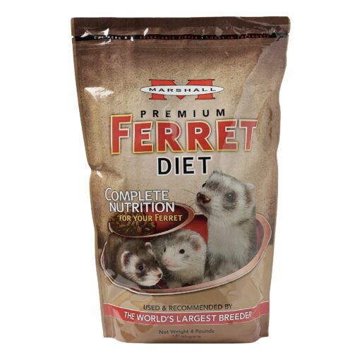 Marshall Pet Products Natural Complete Nutrition Premium Ferret Diet Food with Real Chicken Protein, Highly Digestible, 4 lbs 4 Pound (Pack of 1)