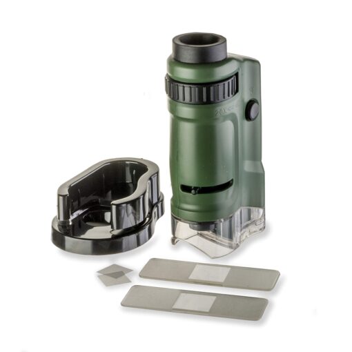 Carson MicroBrite 20x-40x LED Lighted Pocket Microscope for Learning, Education and Exploring (MM-24) 1 MicroBrite Microscope (MM-24)