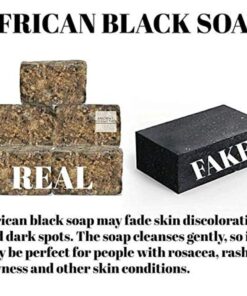 Premium African Black Soap - Pure 1 pound Bulk. Raw Organic Soap for Acne, Dry Skin, Rashes, Burns, Scar Removal, Face & Body Wash, From Ghana West Africa - Authentic African Moisturizer 27 81M7JzQyL