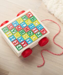 Melissa & Doug Classic ABC Wooden Block Cart Educational Toy With 30 1-Inch Solid ABC Wood Blocks For Toddlers Ages 2+ 18 81M7LtHZVhL