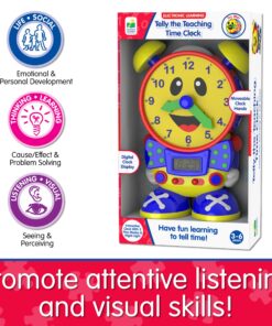 The Learning Journey Telly The Teaching Time Clock - Electronic Analog & Digital Time Telling Aid with Two Quiz Modes & Night Light - Telling Time Teaching Clock - Award Winning Toys Classic Telly 12 81M7QN74YCL