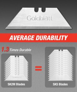Goldblatt 100-Pack Utility Blades Premium Tempered SK2M Steel with Dispenser (G08283) 10 81M7vak1wWL
