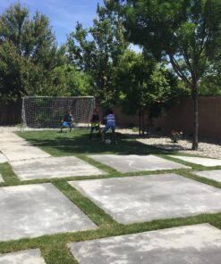 Franklin Sports Competition Soccer Goals - Backyard Portable Steel Soccer Goals - Adult + Youth Soccer Goal with Net + Ground Stakes Included - Multiple Sizes + Colors Non-Folding 12' x 6' Silver 35 81M9EQLBIL