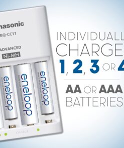 Panasonic K-KJ17MCC82A 4-Position Charger with 2 AAA & 8 AA eneloop Batteries & 2 C & 2 D Spacers 24 81M9ydl0wkL 1