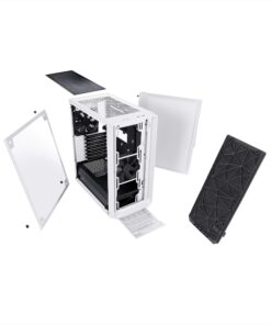 Fractal Design Meshify C - Compact Mid Tower Computer Case - Airflow/Cooling - 2X Fans Included - PSU Shroud - Modular Interior - Water-Cooling Ready - USB3.0 - Tempered Glass Side Panel - White TG 50 81MA nYR1AL