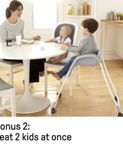Ingenuity SmartClean Trio Elite 3-in-1 Convertible Baby High Chair, Toddler Chair, and Dining Booster Seat, For Ages 6 Months and Up, Unisex - Slate Trio Elite Slate 32 81MAfehU CL