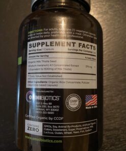 Organic Milk Thistle Capsules, 1500mg 4X Concentrated Extract with Silymarin is The Strongest Milk Thistle Supplement Available. Great for Liver Cleanse! 120 Vegetarian Capsules 35 81MBzDGE3KL