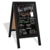 Ilyapa Wooden A-Frame Chalkboard Sign with Eraser - 40 x 20 Inch Magnetic Sidewalk Menu Board – Sturdy Freestanding Black Sandwich Sign Board Menu Display for Restaurant, Business, or Weddings 40x20 Inches