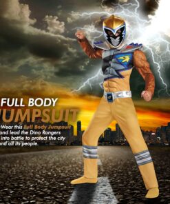 Gold Ranger Dino Charge Classic Muscle Costume for Kids Small (4-6) One Color 15 81MDpPDTc0L