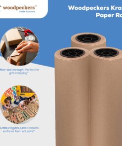 Woodpeckers Kraft Paper Roll 48 X 2400 Inch - Brown Craft Paper Table Cover Packing Wrapping Paper 48" x 2400" Kraft Rolls Single Roll 16 81MDuGPdWnL 2