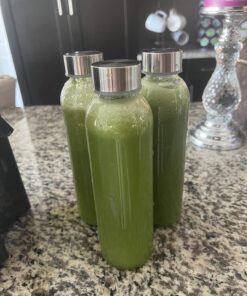 Brieftons Glass Water Bottles With Caps: Clear, 6 Pack, 18 Oz, Leakproof Lids, Premium Soda Lime, Best As Reusable Drinking Bottle, Sauce Jar, Juice Beverage Container, Kefir Kit, With Cleaning Brush 41 81MEEuBZ9L