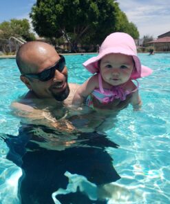 i play. Baby Girls' Brim Hat | All-Day UPF 50+ Sun Protection for Head, Neck, & Eyes 0-6 Months Light Pink 33 81MFWfEc31L