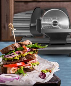 Chefman Die-Cast Electric Meat & Deli Slicer, A Powerful Machine with Adjustable Slice Thickness, Stainless Steel Blades & Safe Non-Slip Feet To Easily Cut Ham, Cheese, Bread, Fruit & Veggies At Home 36 81MFyOT9xML 3