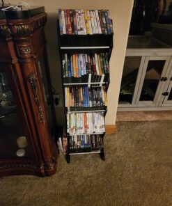 Atlantic Mitsu 5-Tier Portable Media Storage Rack – Protects & Organizes Prized Music, Movie & Video Games Collections, PN 64835195 in Smoke Media Rack 38 81MGDOFgBxL 1