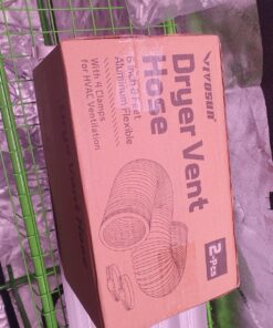 VIVOSUN 2-Pack 6 Inch 8 Feet Non-Insulated Flex Air Aluminum Ducting Dryer Vent Hose for HVAC Ventilation, 4 Clamps Included 6" x 8FT 49 81MGi4qEGxL