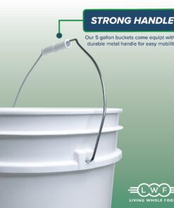 5 Gallon White Bucket & Lid - Durable 90 Mil All Purpose Pail - Food Grade - BPA Free Plasti (5 Gal. w/Lids - 3pk) 3 22 81MIOgGYC6L