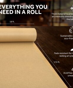 Bryco Goods Jumbo Kraft Paper Roll - Brown - 18" x 2100" (175') - USA Made - Suitable for Packing - Moving - Shipping - Crafts - Wall Art - Bulletin Boards - Floor Covering - Table Runner 18"x175' 24 81MJPQBfXL