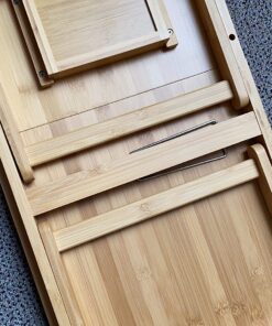 BIRDROCK HOME Bamboo Laptop Bed Tray with Multi-Position Adjustable Tilt Surface | Storage Drawer | Fits Laptops Up to 15" | Tablets Up to 9.6" | Natural | Work from Home | Computer Lap Tray 51 81MJktRcItL