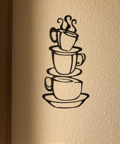 Coffee Cup Double Sided Visual Removable Wall Vinyl Sticker Decals Decor Art Bedroom Design Mural Black 15'' X 8'' 19 81MK azhuL