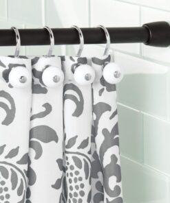 iDesign Cameo Metal Tension, Adjustable Customizable Curtain Rod for Bathtub, Shower Stall, Closet, Doorway, 43"-75", Matte Black Set of 1 43"-75" 20 81MKGbh UFL