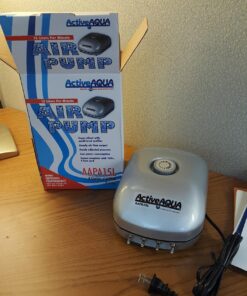 Hydrofarm AAPA15L Active Aqua, 4 Outlets, 6W, 15 L/min Air Pump, Silver,Grey 32 81MMPs86ELL