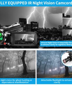 4K Video Camera Camcorder, 30MP UHD Wifi IR Night Vision Video Recorder with IR Flashlight, Vlogging Camera for YouTube Filming, 30X Digital Zoom Touch Screen Video Camera with Remote, Wide Angle 45 81MPZaYkhL
