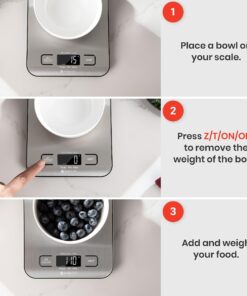 Etekcity Food Scale, Digital Kitchen Scale, 304 Stainless Steel, Weight in Grams and Ounces for Baking, Cooking, and Meal Prep, LCD Display, Medium Basic Medium Size 36 81MQ7Bt983L