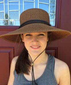 Sloggers Wide Brim Hats for Women - Braided Packable Summer Hats for Women Medium Dark Brown 30 81MR 0yFYjL