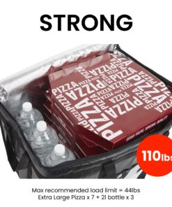 NZ home 3XL Insulated Cooler Bag and Food Warmer for Food Delivery & Grocery Shopping with Zippered Top, Black (1 pack) 3X-Large 1 26 81MRygYQfkL 4