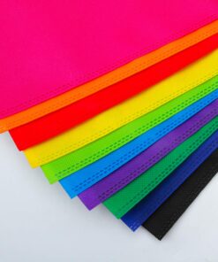 Aneco 50 Pieces 9.5 by 11.5 Inches Non-woven Bags Poly Goodie Treat Bag Rainbow Colors Tote Bag Party Gift Handles Bag Party Favors, 10 Colors 24 81MTOPev0TL