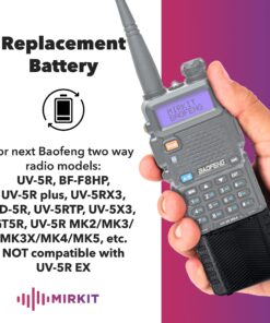 Alternative view of MIRKIT 2pc BAOFENG BL-5 3800mAh Extended Batteries Compatible with UV-5R BF-8HP UV-5RX3 RD-5R UV-5RTP UV-5R+, UV-5X3, Extended Rechargeable Battery Radio USA 2X