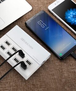 USB Charger, HITRENDS 8 Ports Charging Station 60W/12A Multi Port USB Charging Hub for Multiple Devices (5ft Cord, White) 23 81MVsQ3hZaL