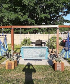 Sorbus Stylish Swing Chair - Fine Cotton Weave for Super Comfort & Durability - Hanging Hammock Chair w/2 Seat Cushions- Portable Outdoor Hanging Chair w/Hardware Kit - Indoor Outdoor Use - Max 265lbs Blue 51 81MWjVFNiUL 1