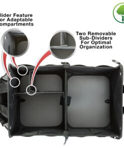 TRUNKCRATEPRO Trunk Organizer for Car, SUV, Truck | Premium Adjustable Multi Compartments Collapsible Car Trunk Organizer with Securing Straps & Non-Slip Bottom (Large Size, Black) Large 32 81McMTgzS7L