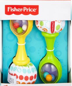 Fisher-Price Baby Toys Rattle ‘n Rock Maracas, Set of 2 Soft Musical Instruments for Infants 3+ Months, Green & Yellow Green/Yellow 25 81MdZAdoOoL 2