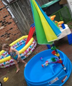 Step2 Play & Shade Pool for Kids, Outdoor Summer Pool with Umbrella, Easy to Assemble, 7 Piece Accessory Kit, Toddlers 2+ Years Old, Multicolor 26 81MfeV0O0vL 1