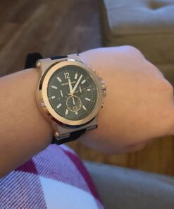 Michael Kors Dylan Men's Watch, Stainless Steel Chronograph Watch for Men with Steel or Silicone Band Black/Rose gold 32 81Mgh1X8XPL